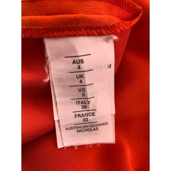 Nicholas Cut Out Tie Front Dress Orange US 0 - Picture 12 of 15